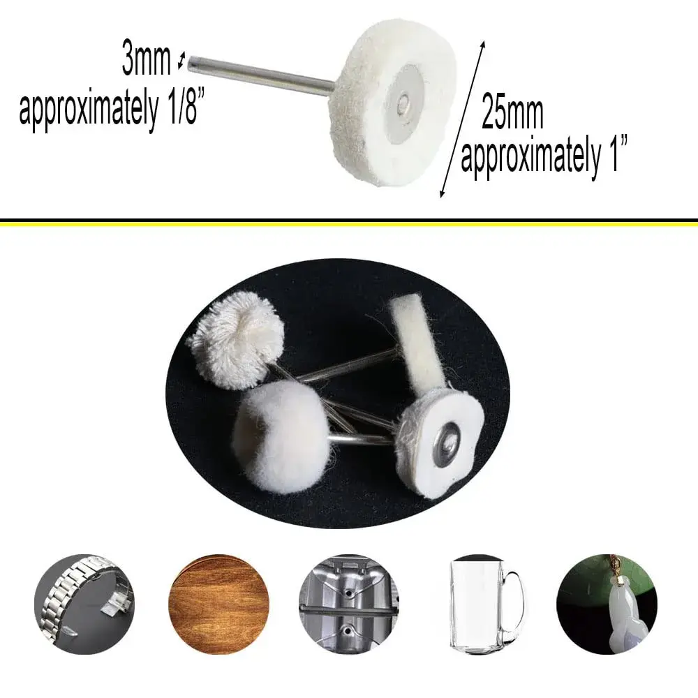 FPPO 1Inch Polishing Buffing Wheel Set with 3mm Shank | 50 Pieces for Rotary Tools - view 2