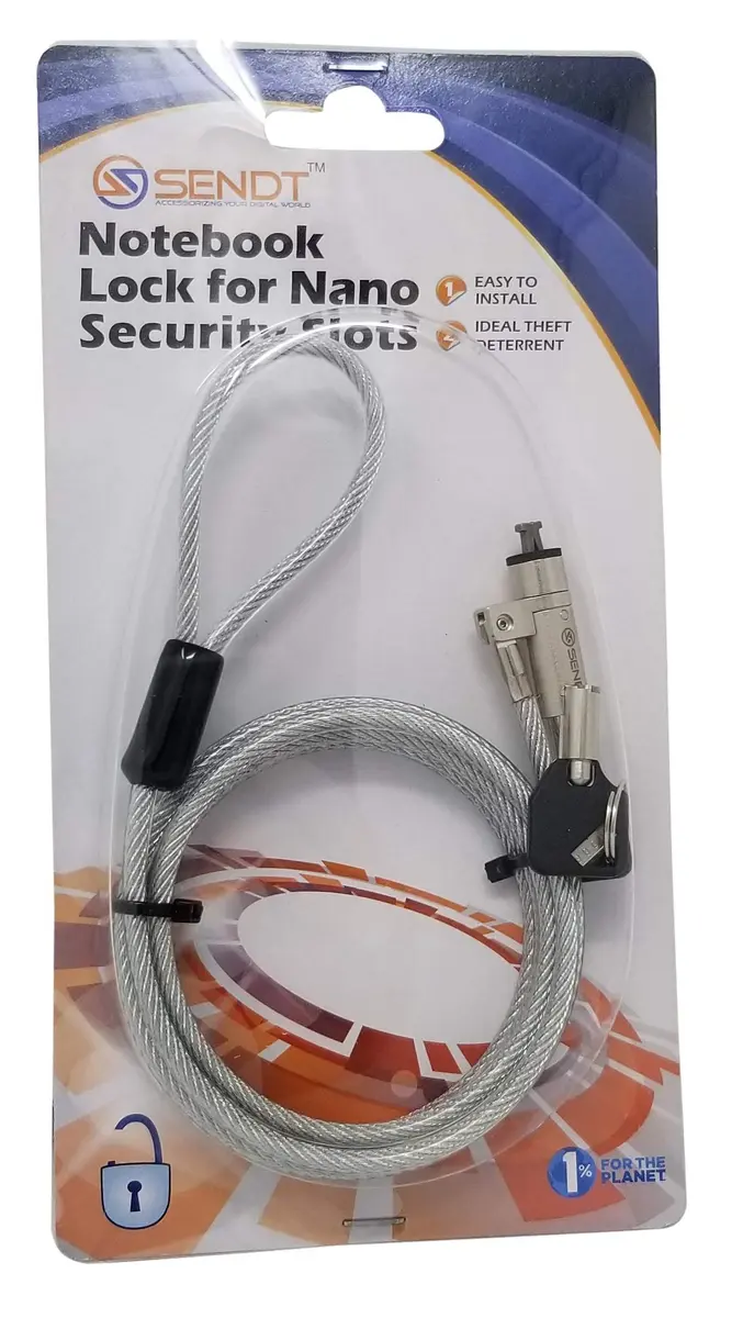 Sendt Silver Laptop Security Lock for Nano Slots | Theft Deterrent & Easy Install - view 3