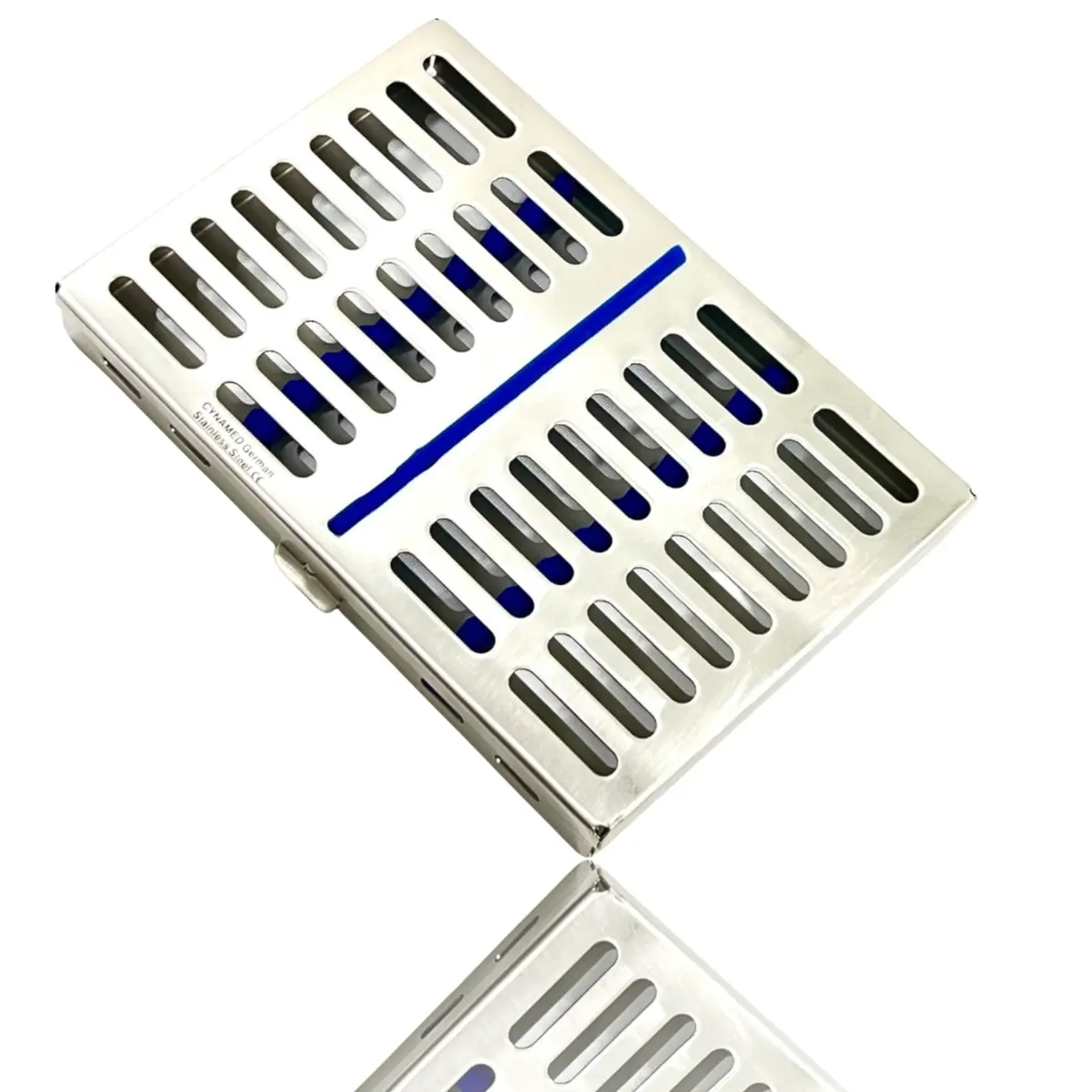 Cynamed German Stainless Dental Instruments Autoclave Cassette 7.25" x 5" x 0.75" | Sterilization Tray for 10 Instruments - view 8