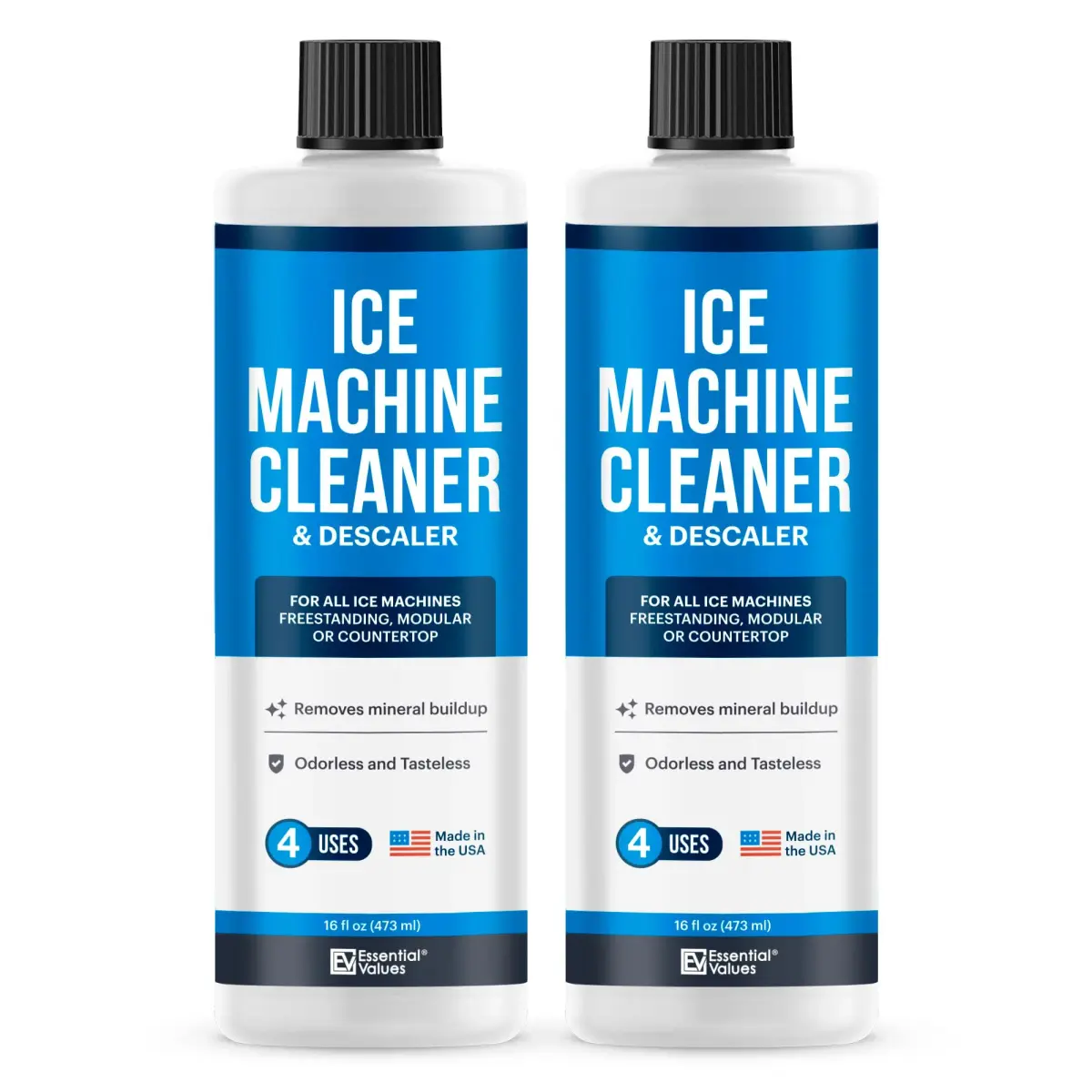 Essential Values Ice Machine Cleaner and Descaler 2x16 fl oz | Nickel Safe Descaler for All Ice Makers - main product image