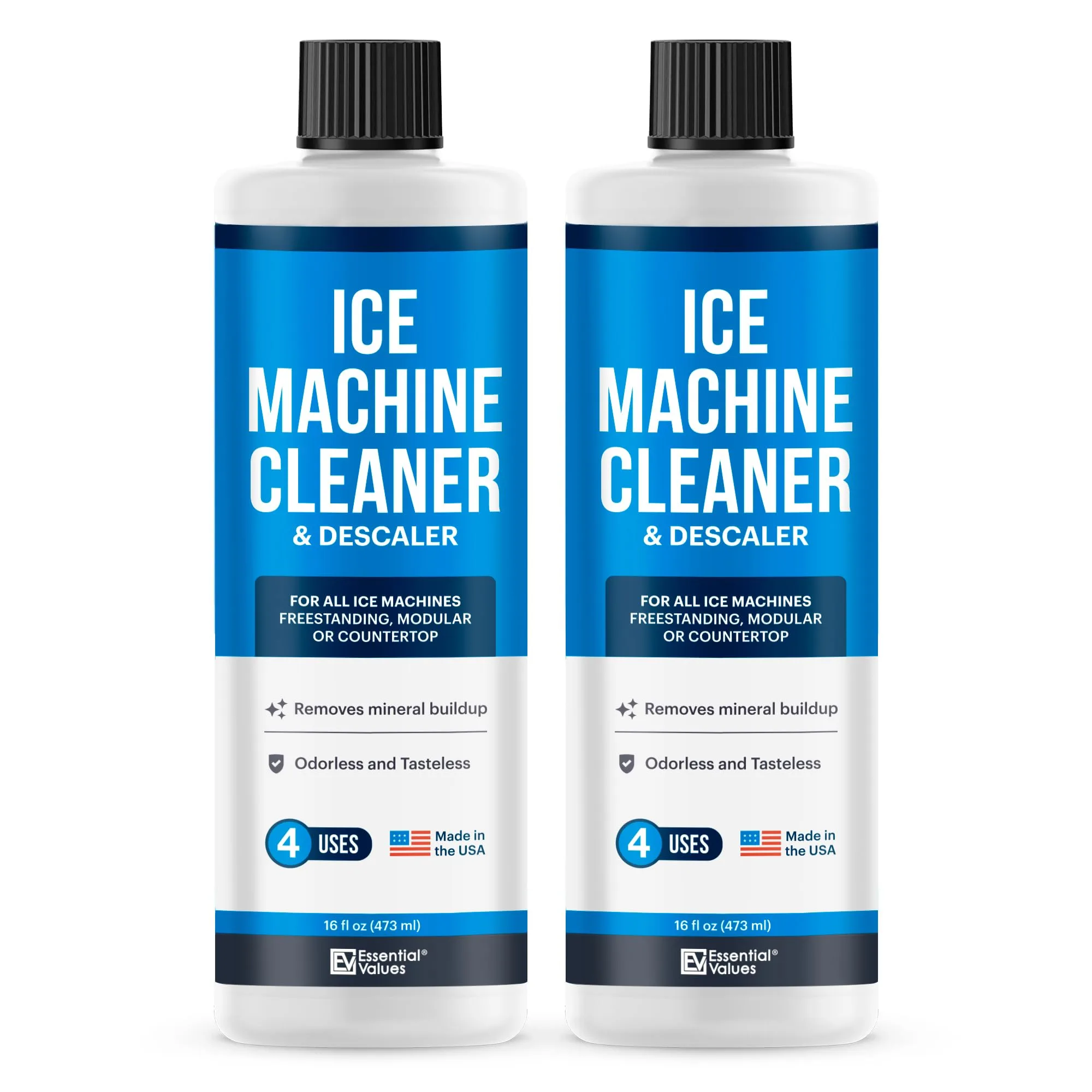 Essential Values Ice Machine Cleaner and Descaler 2x16 fl oz | Nickel Safe Descaler for All Ice Makers - main product image