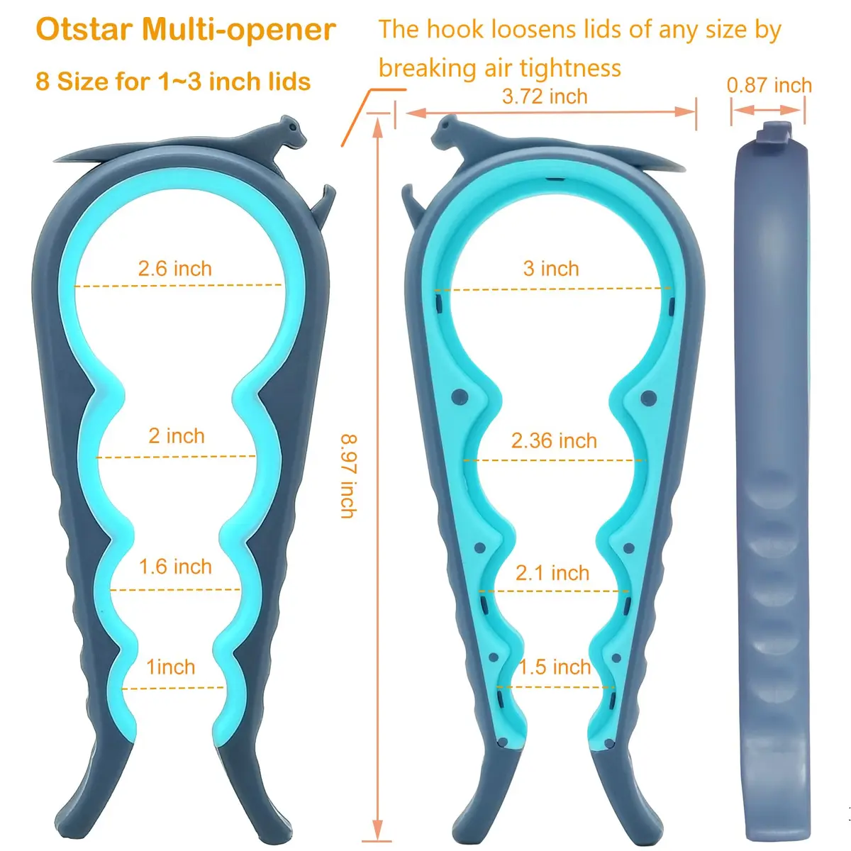 Otstar Jar Opener & Bottle Opener for Seniors with Arthritis, Weak Hands | Effortless Grip & Durable Design - view 2