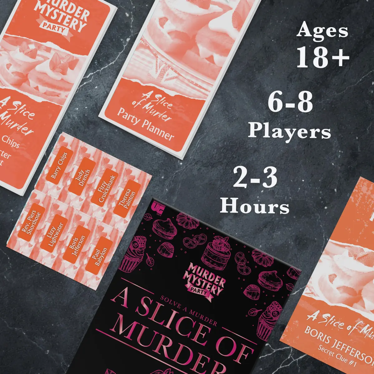 Murder Mystery Party A Slice of Murder Game 561 g (19.8 oz) | Interactive Dinner Party Game for 6-8 Players - view 3