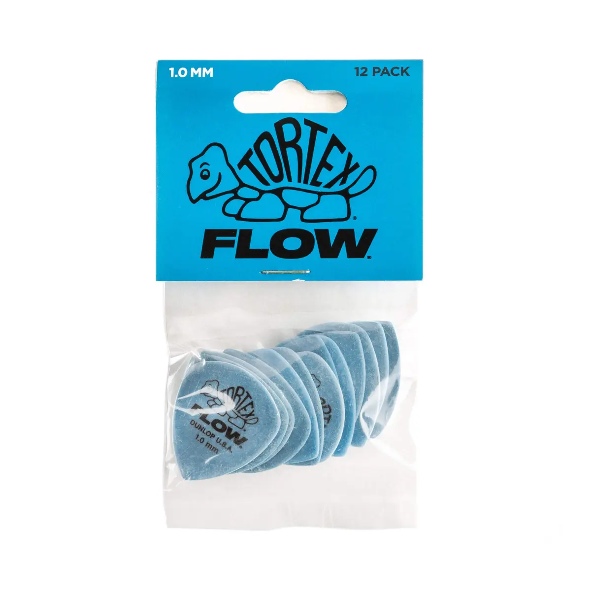Jim Dunlop Tortex Flow Pick 1.0mm Blue (12-Pack) | USA Import for Precision Guitar Playing - view 2