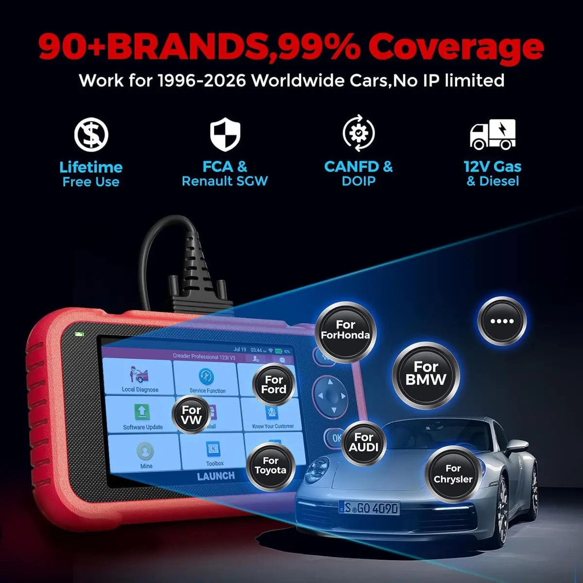 LAUNCH VEHICLE_SCAN_TOOL CRP123I V3.0 Elite,7 Resets Car Scanner, Lifetime Update | Advanced Diagnostic for Cars - view 5