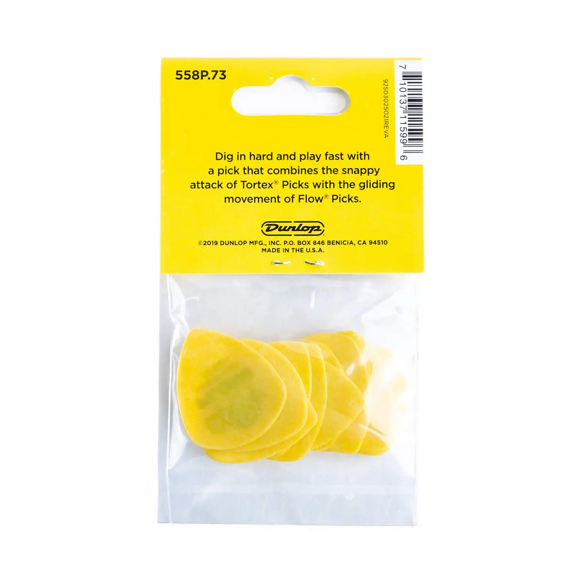 Jim Dunlop Tortex® Flow® Pick .73MM | Bright, Snappy Attack, Durable & Made in USA - view 3