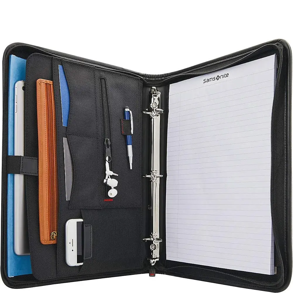 Samsonite Xenon Business 3 Ring Portfolio, Black, 33cm x 25.4cm x 5.1cm (13.5" x 10" x 2") | Professional Organizer for Meetings - view 2
