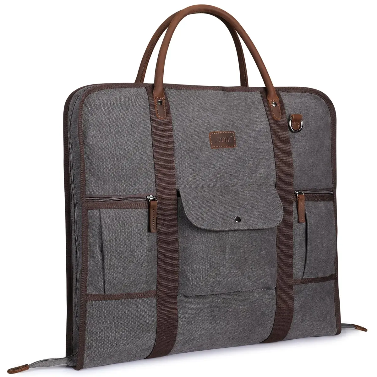 S-ZONE Carry On Garment Bag for Business Travel, Men's Suit Cover with Leather & Canvas, 1.33 KG | Wrinkle-Free Suit Protection - main product image