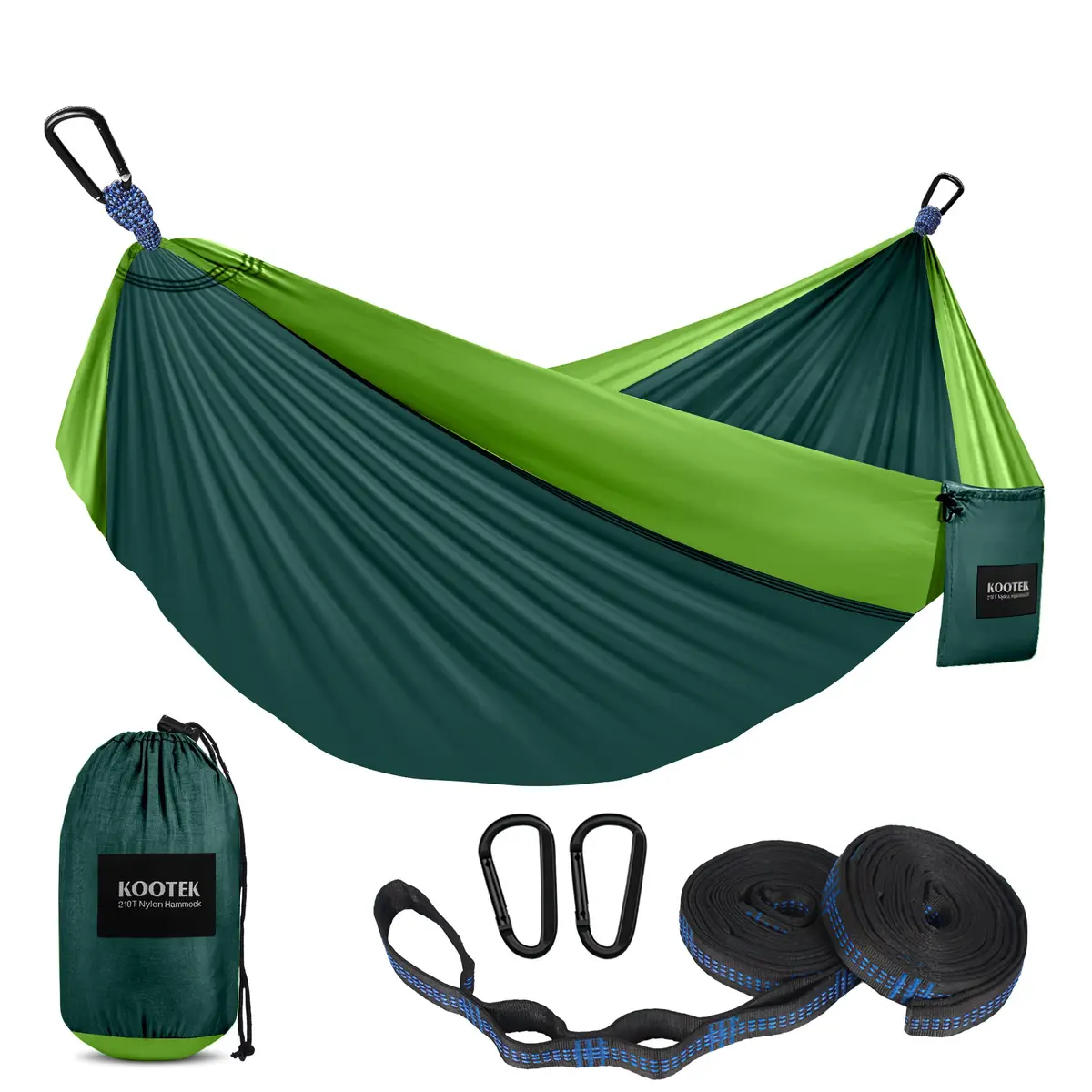 Kootek Camping Hammock 500lbs Capacity | Double Outdoor Camping Essential with Tree-Friendly Straps - main product image