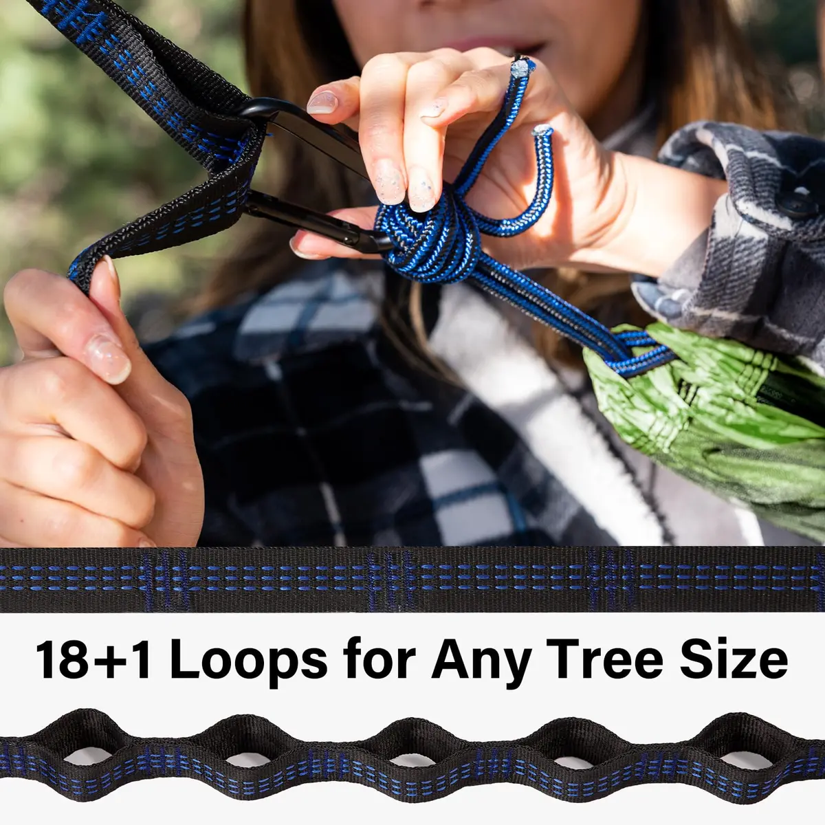 Kootek Camping Hammock 500lbs Capacity | Double Outdoor Camping Essential with Tree-Friendly Straps - view 5