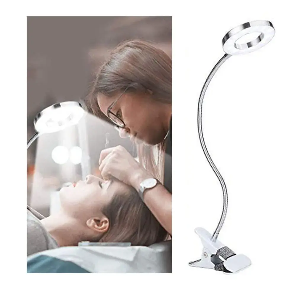 Salmue Silver USB LED Beauty Lamp 50cm (19.7in) | Eye-Friendly Flicker-Free Light for Tattoos, Makeup, and Study - view 2