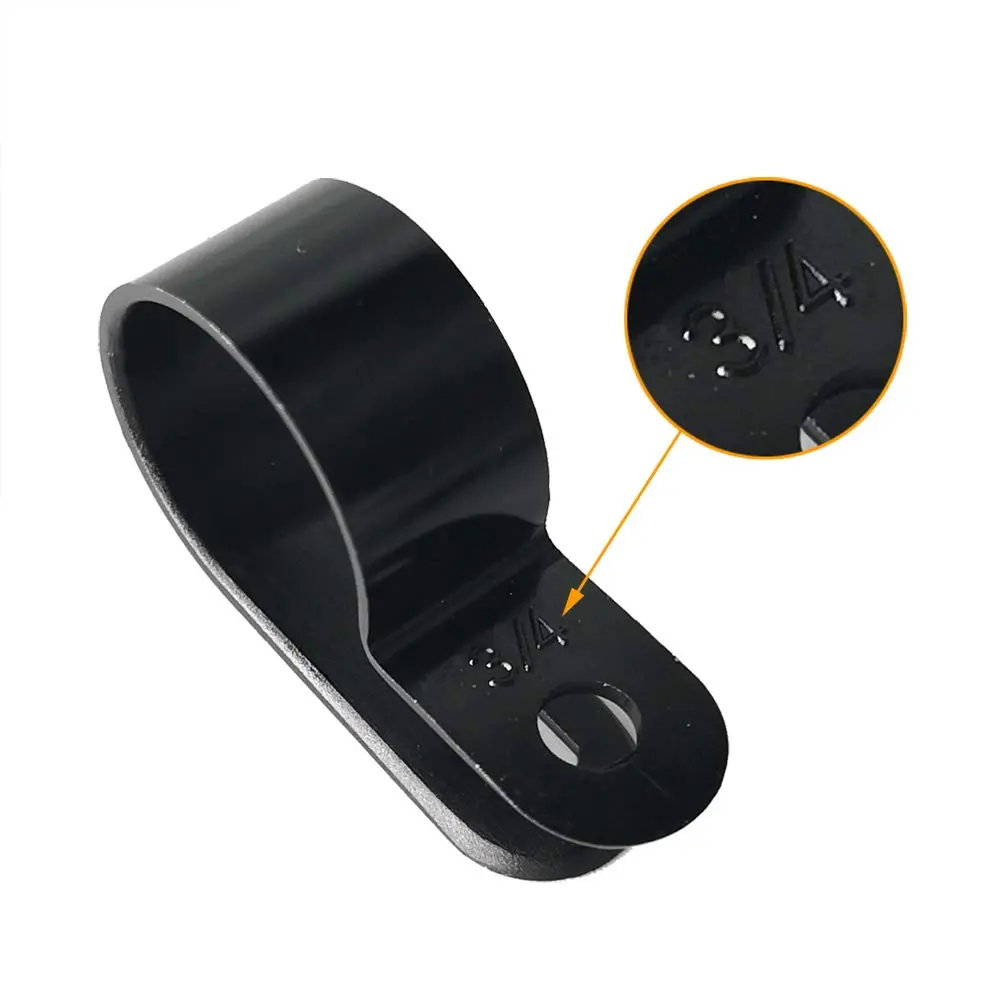 Alamic Cable Clamp 200 Pcs Black Nylon R-Type Cable Clips 6 Sizes | Cable Organizer for Electrical & Electronic Wires - view 4