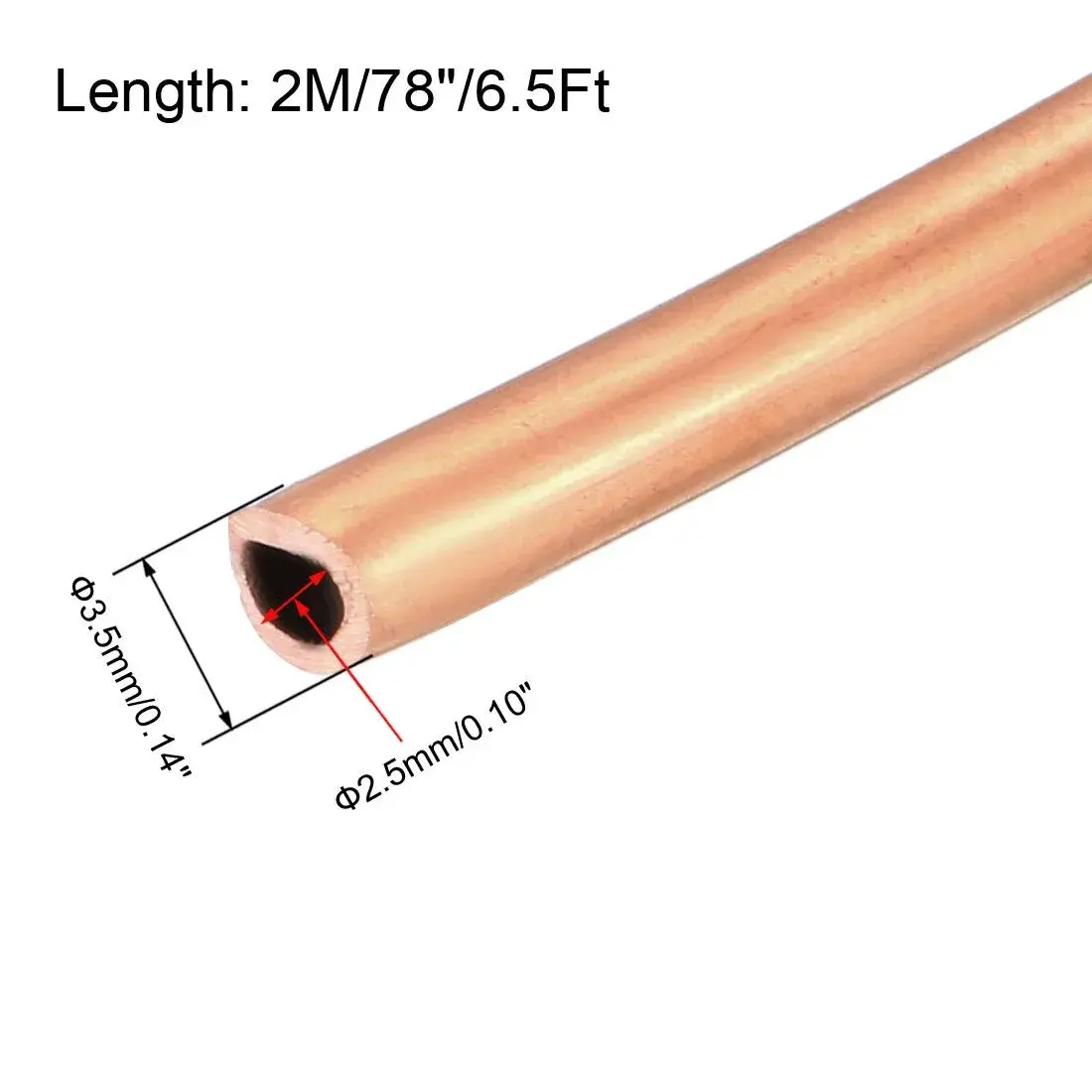 uxcell Soft Coil Copper Refrigeration Tubing 2m (6.5 Ft) | HVAC & AC Repair Coil - view 2