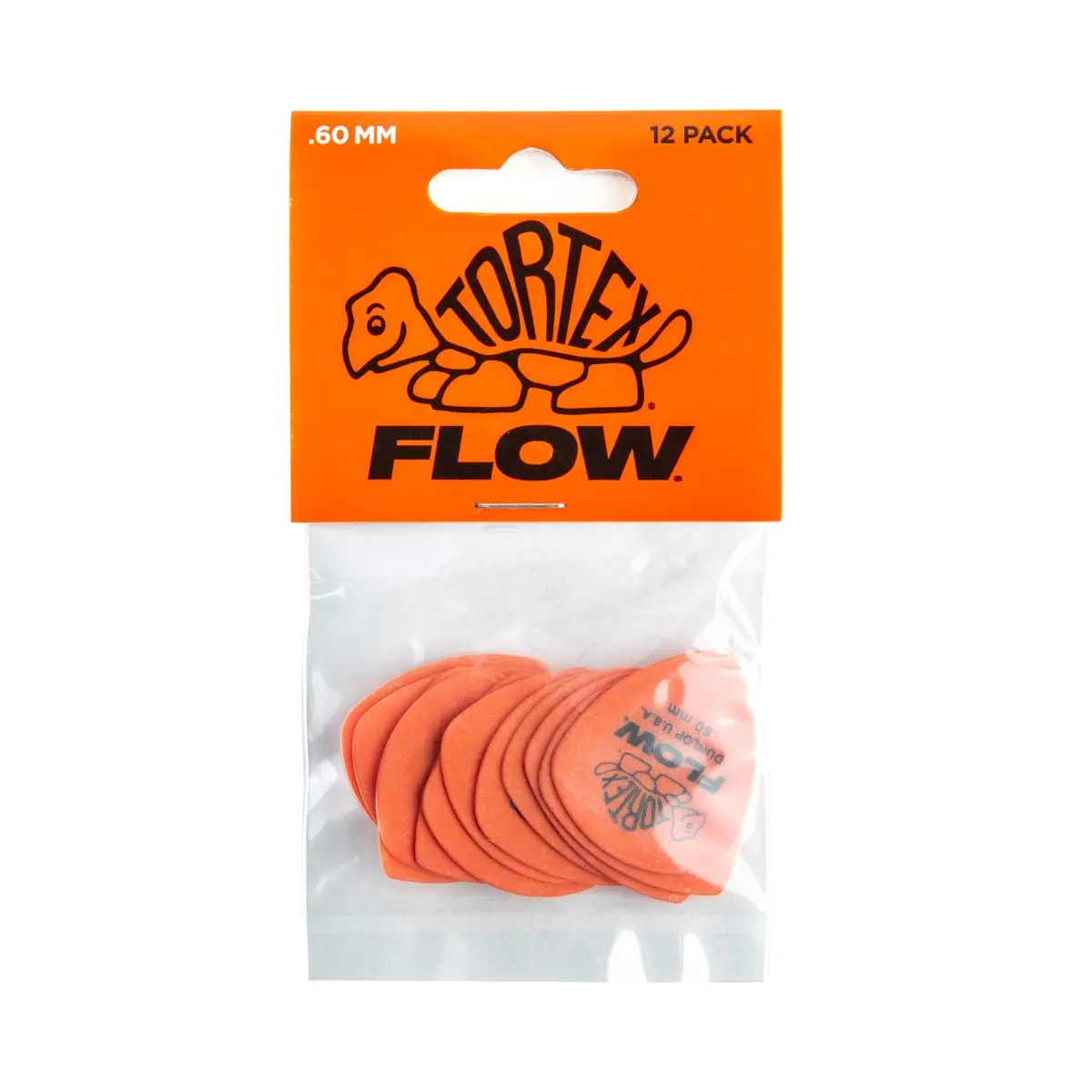 Jim Dunlop Tortex Flow Pick .60MM Orange 12-Pack | Precision Attack & Grip - view 4