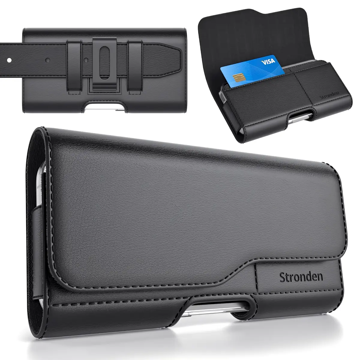Stronden Leather Holster for iPhone 17 Pro, 17e, 16 Pro, 15 Pro, 14 Pro, 13 Pro, 12 Pro, 11, XR | Secure Magnetic Closure - main product image