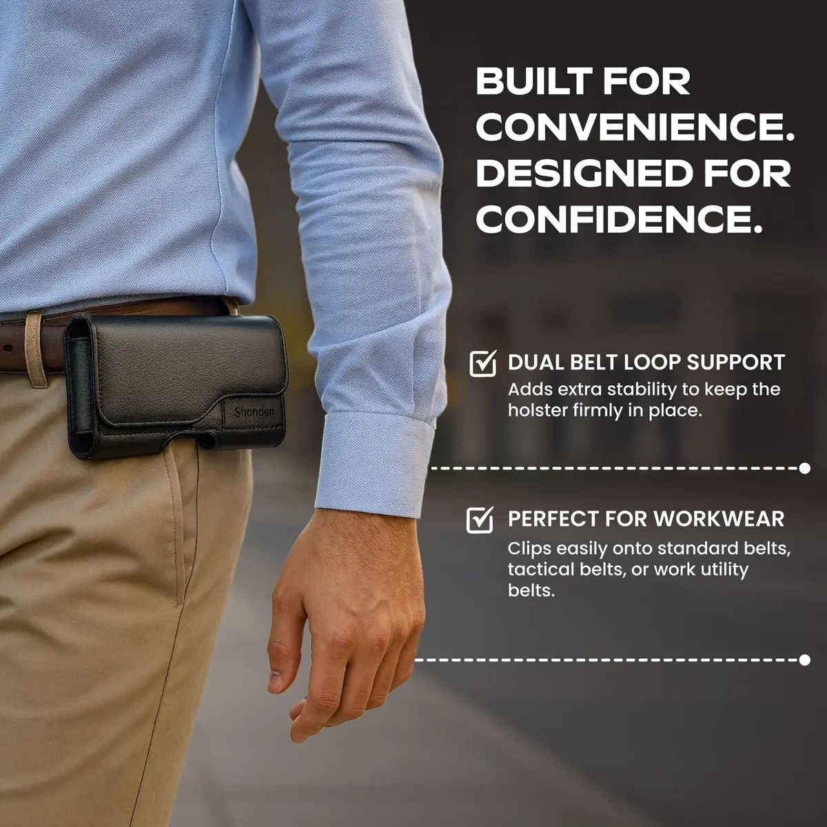 Stronden Leather Holster for iPhone 17 Pro, 17e, 16 Pro, 15 Pro, 14 Pro, 13 Pro, 12 Pro, 11, XR | Secure Magnetic Closure - view 4