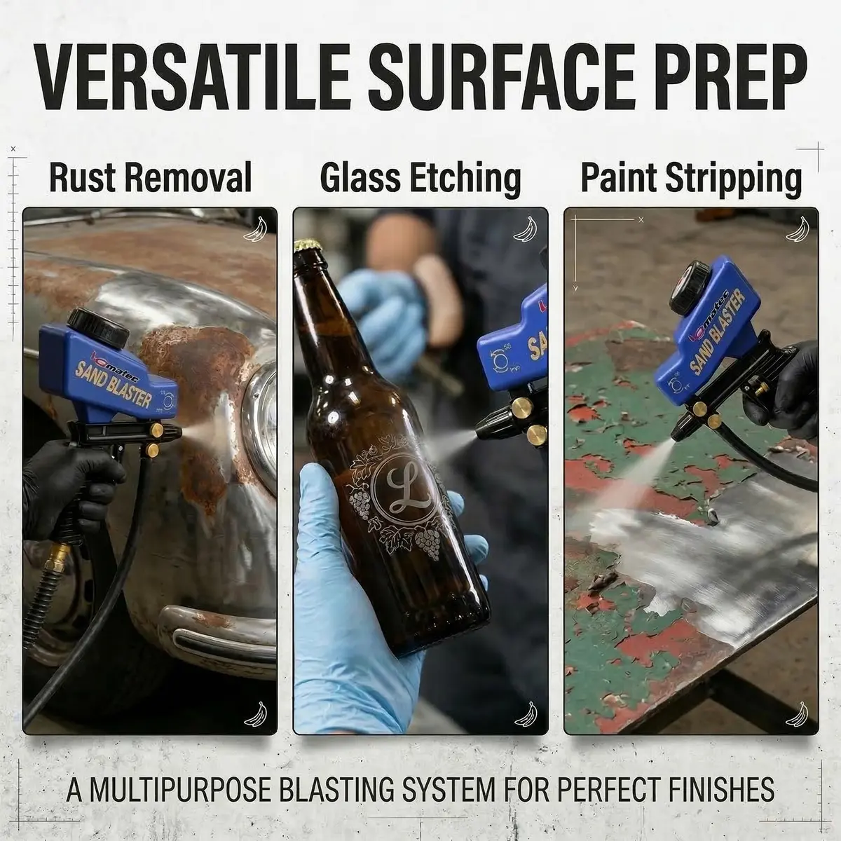 LE LEMATEC Sand Blaster Gun Kit for Air Compressor Rust Removal | Portable, Dual Mode, Ceramic Nozzle - view 7