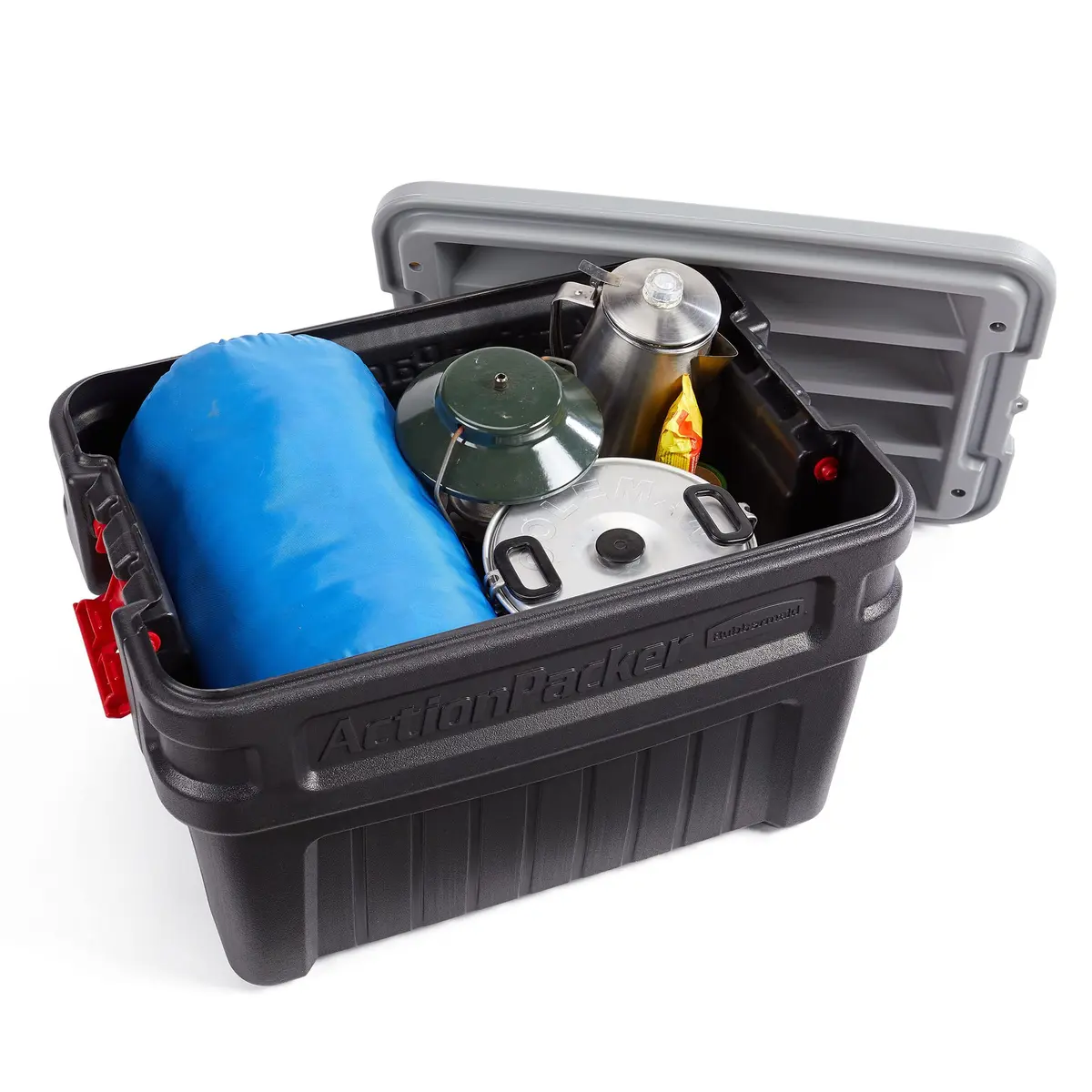 Rubbermaid ActionPacker 24 Gal Lockable Storage Box Pack of 2 | Rugged Outdoor Industrial Bins - view 4