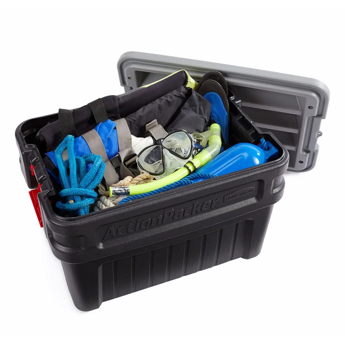 Rubbermaid ActionPacker 24 Gal Lockable Storage Box Pack of 2 | Rugged Outdoor Industrial Bins - view 5