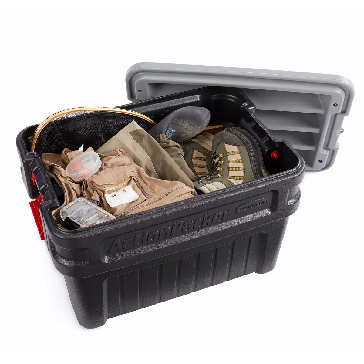Rubbermaid ActionPacker 24 Gal Lockable Storage Box Pack of 2 | Rugged Outdoor Industrial Bins - view 6