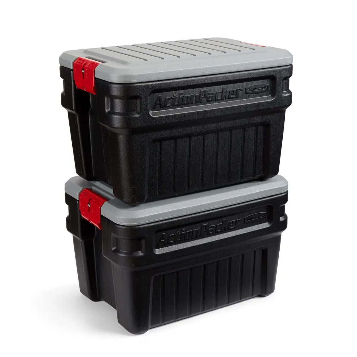 Rubbermaid ActionPacker 24 Gal Lockable Storage Box Pack of 2 | Rugged Outdoor Industrial Bins - main product image