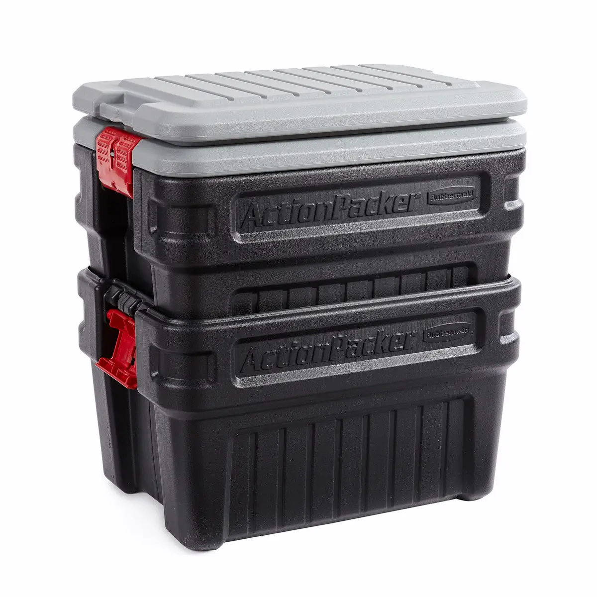 Rubbermaid ActionPacker 24 Gal Lockable Storage Box Pack of 2 | Rugged Outdoor Industrial Bins - view 3
