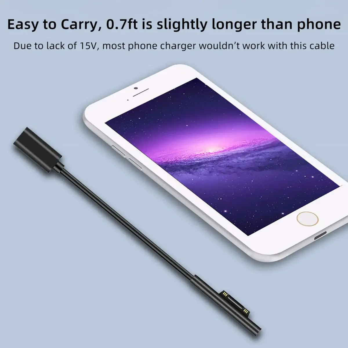 Sisyphy Surface Connect to USB-C Charging Cable 20cm (0.7ft) | Charge Surface Pro with USB-C PD Charger - view 7