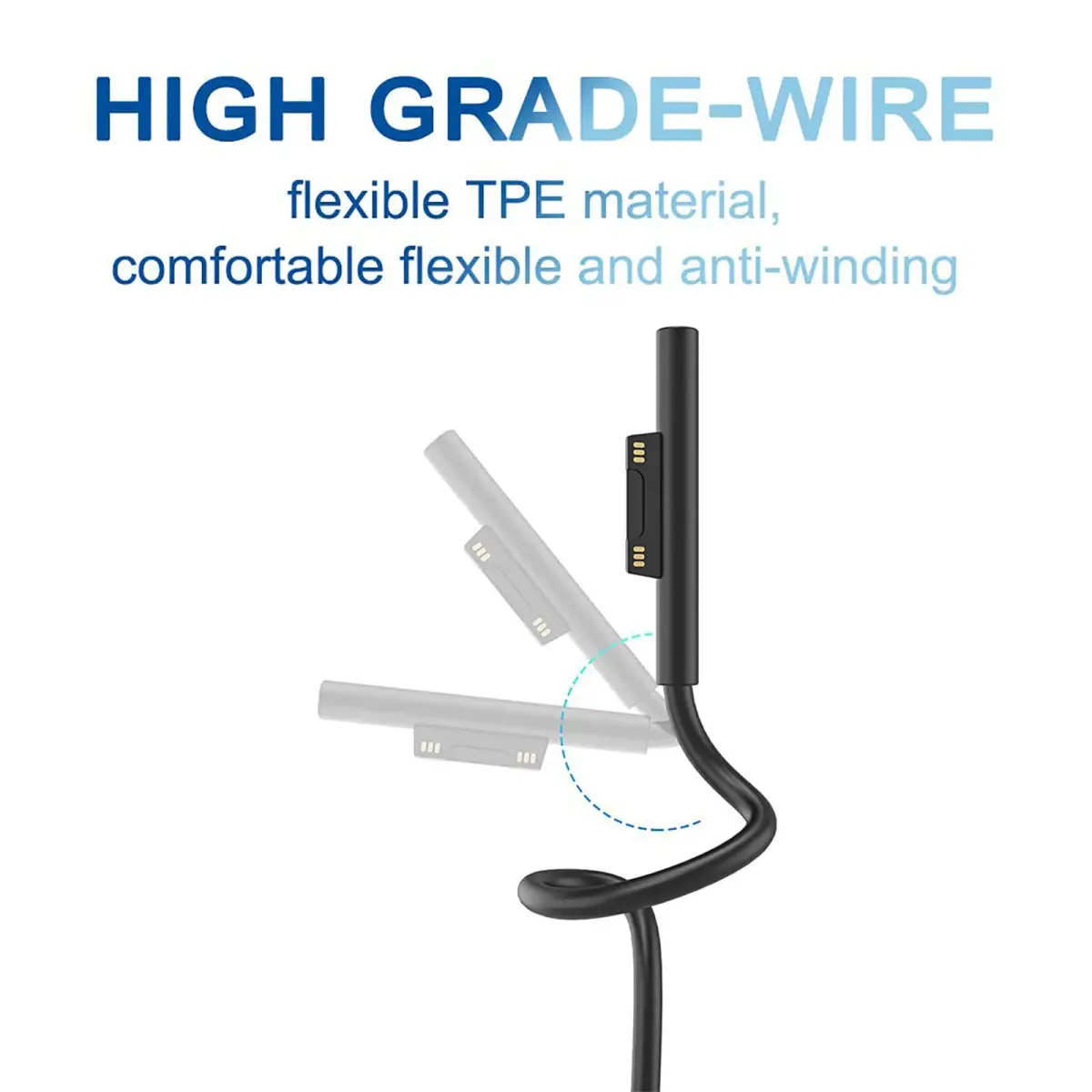 Sisyphy Surface Connect to USB-C Charging Cable 20cm (0.7ft) | Charge Surface Pro with USB-C PD Charger - view 8