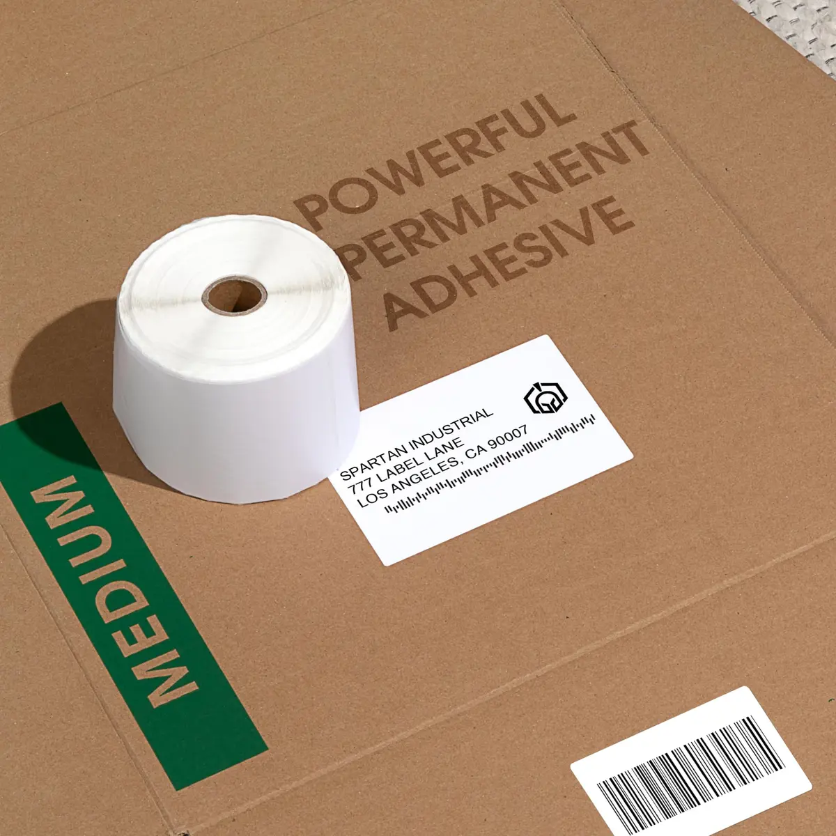 Spartan Industrial 2.25" x 1.25" Direct Thermal Labels (10000 Count, 10 Rolls) | Matte White, Permanent Adhesive, Perforated, Fade & Scratch Resistant - view 5