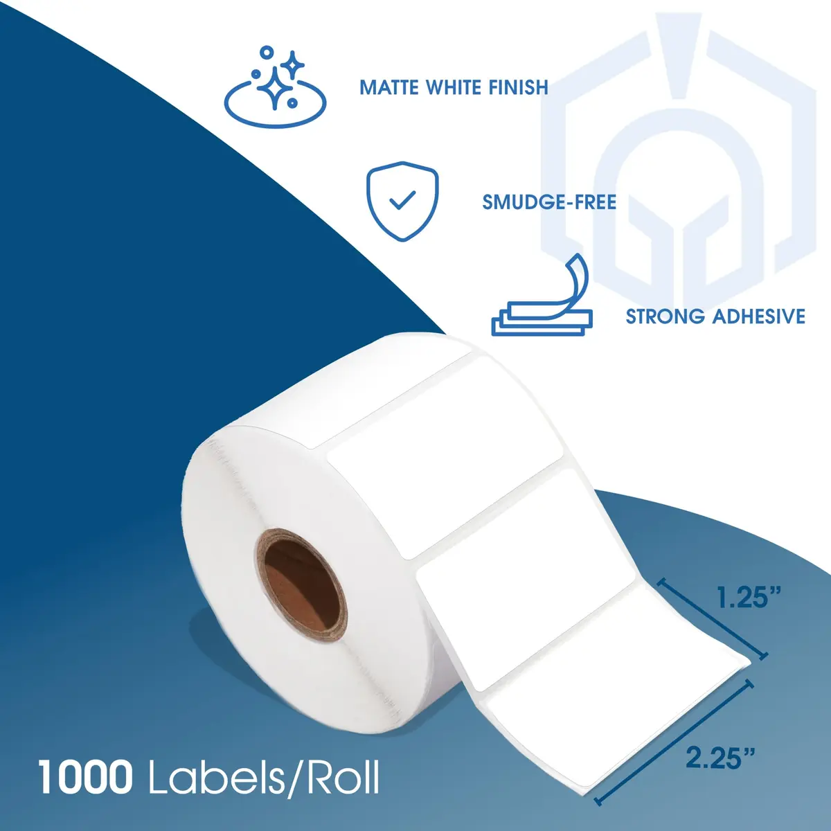 Spartan Industrial 2.25" x 1.25" Direct Thermal Labels (10000 Count, 10 Rolls) | Matte White, Permanent Adhesive, Perforated, Fade & Scratch Resistant - view 2