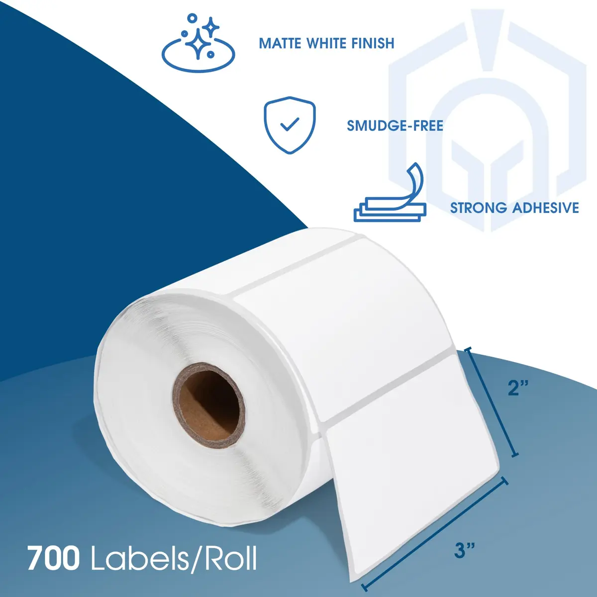 Spartan Industrial 3" X 2" Direct Thermal Labels (7000 Count, 10 Rolls) | Perforated, Fade & Scratch Resistant - view 2