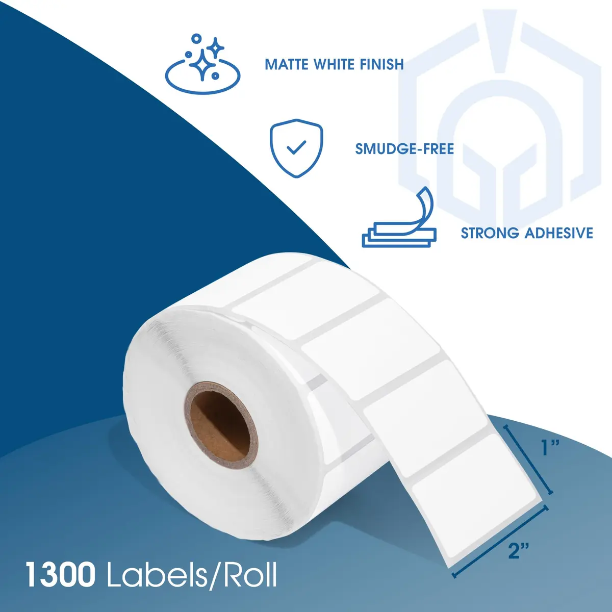 Spartan Industrial 2" x 1" Direct Thermal Labels (13,000 Count, 10 Rolls) | Perforated Matte White Paper - view 2