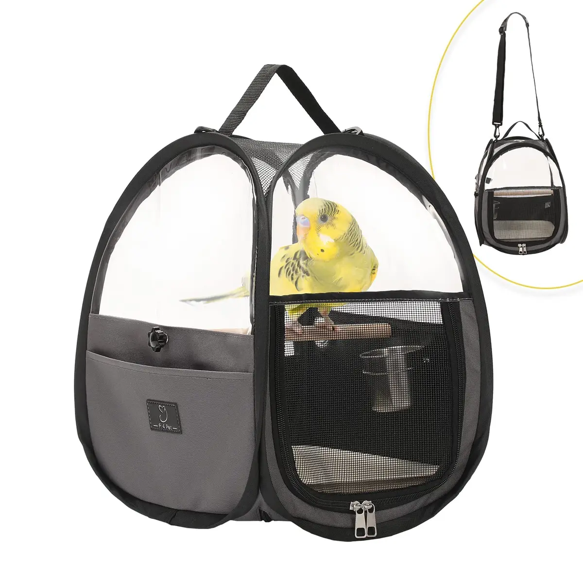 A 4 Pet Bird Carrier for Travel, Clear Windows, Lightweight | Safe & Portable Bird Cage - main product image