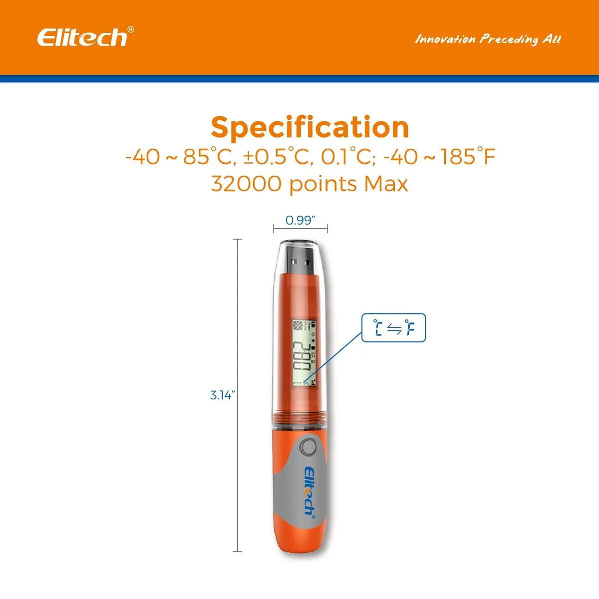 Elitech RC-51 Waterproof USB Temperature Data Logger 10 Pack | High Accuracy, Cold Chain Monitoring - view 5