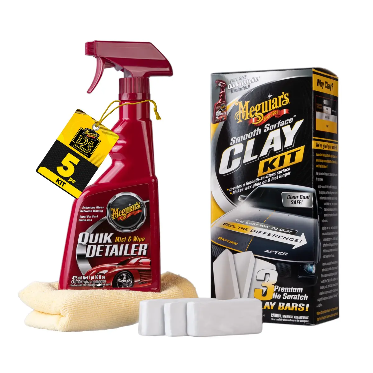 Meguiar's Smooth Surface Clay Kit | Car Paint Contaminant Removal & Glossy Finish (70-120 chars) - main product image