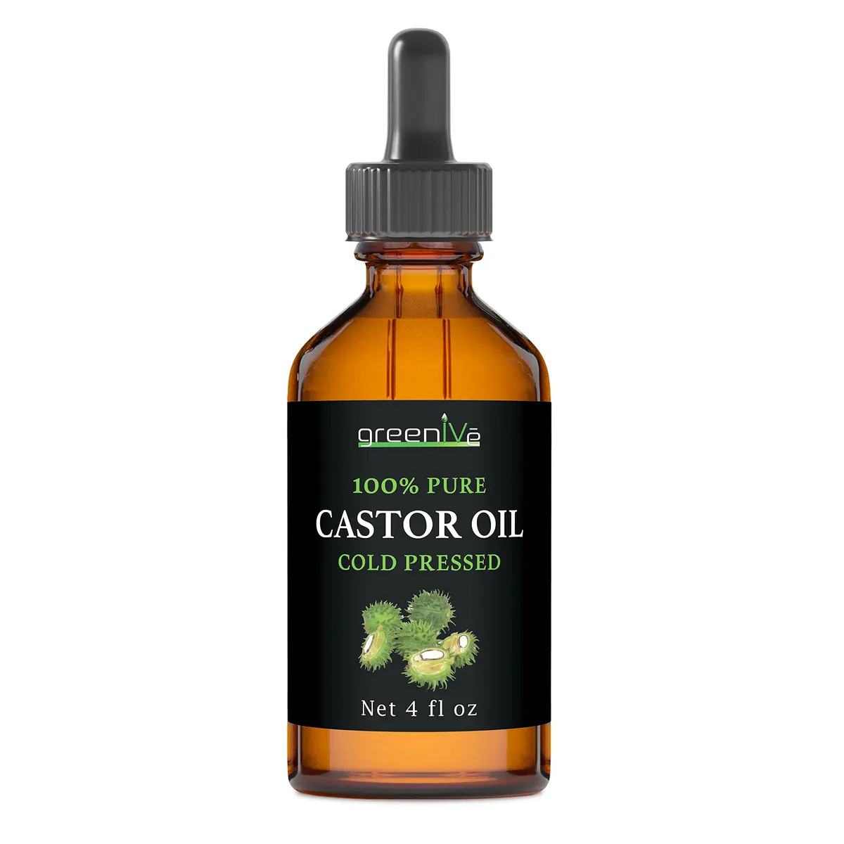 GreenIVe 100% Pure Cold-Pressed Castor Oil 120ml (4 Fl Oz) | For Hair Growth, Eyelashes, Eyebrows, Skin Moisturizer - view 3