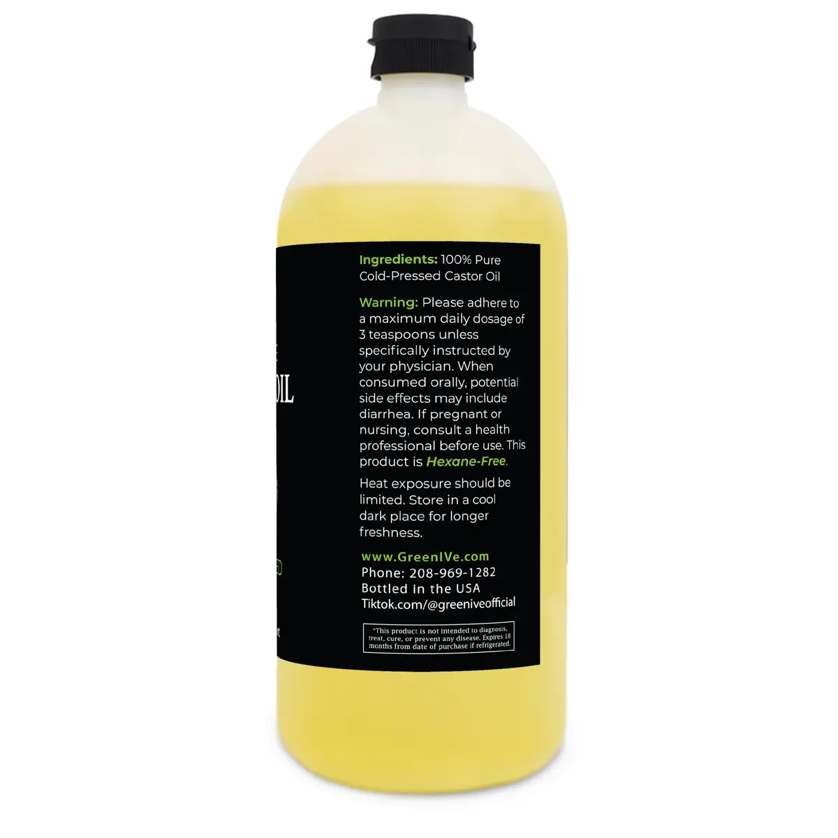GreenIVe 100% Pure Castor Oil, 32 Fl oz - view 2