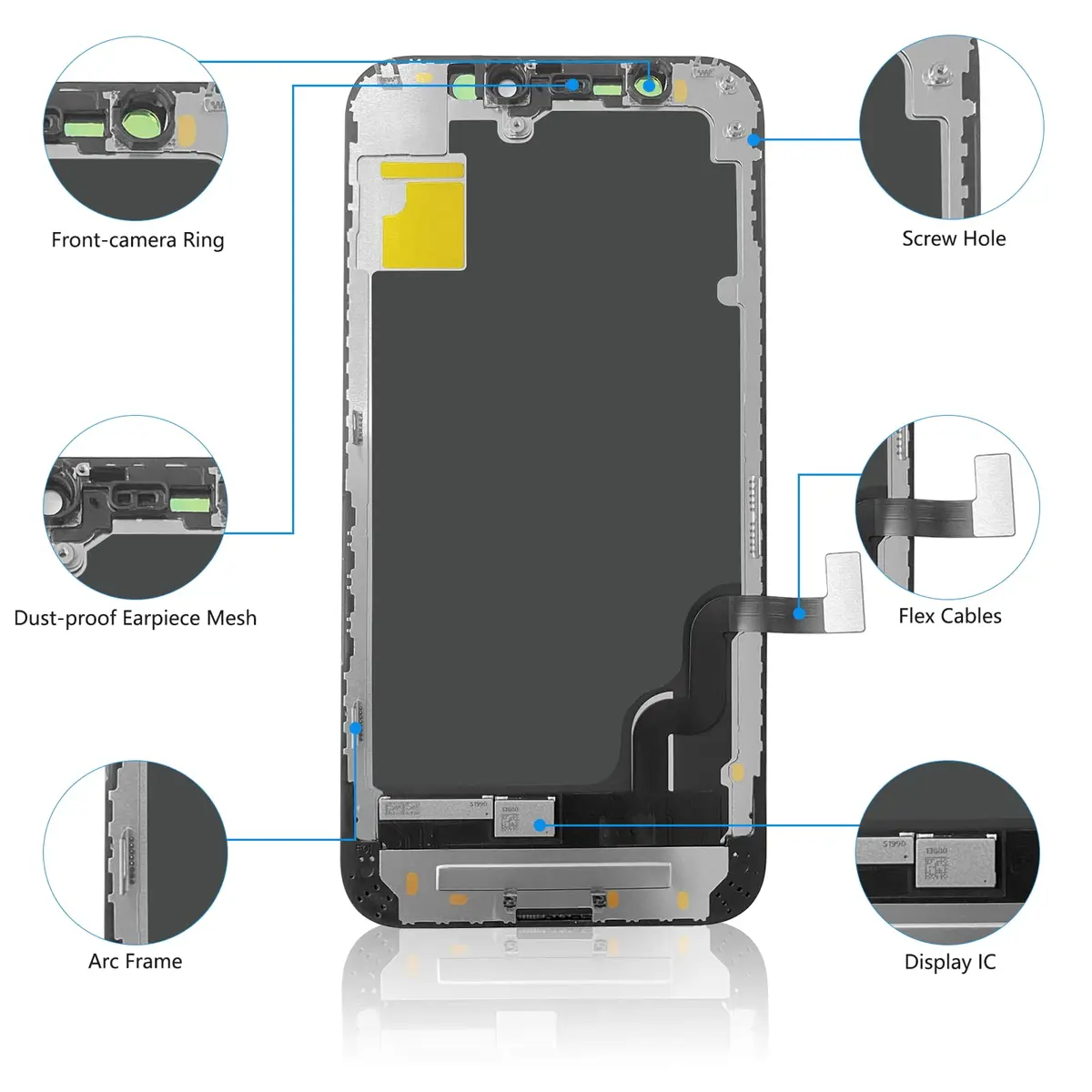Bsz4uov iPhone 12 Mini Screen Replacement for A2398, A2399, A2400 | High-Quality Incell Display, Easy Install, Lifetime Support - view 4