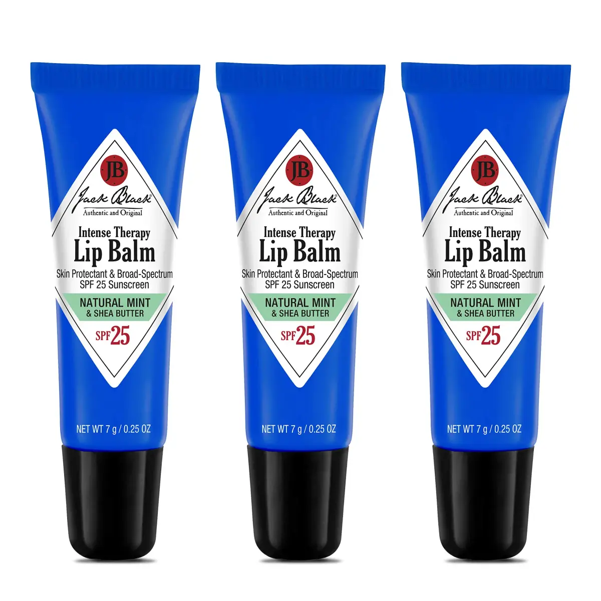 Jack Black Intense Therapy Lip Balm SPF 25 (3 x 7.4ml / 0.25 Oz) | Natural Mint & Shea Butter - main product image