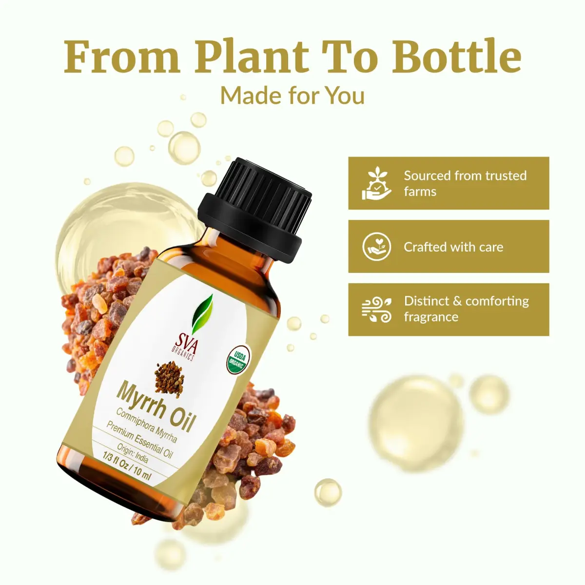 SVA ORGANICS Myrrh Essential Oil 0.33 Fl Oz (Pack of 1) - Pure & Natural - view 4