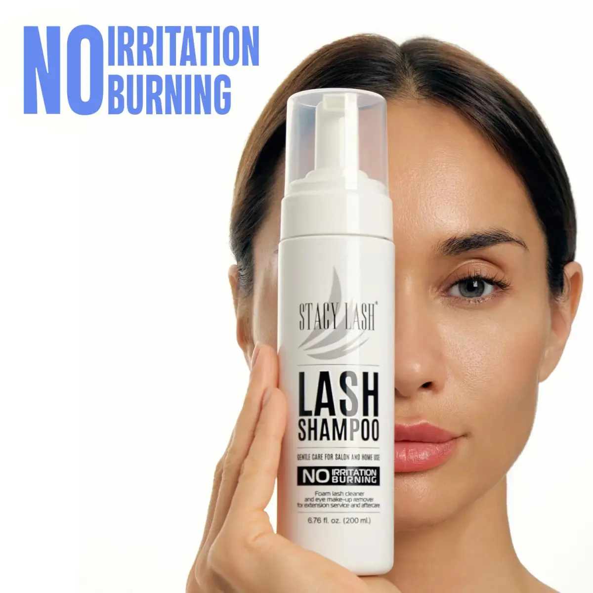 STACY LASH Eyelash Extension Shampoo & Brush 200ml (6.76 fl oz) | Gentle Foam Cleanser for Natural Lashes & Extensions - view 2