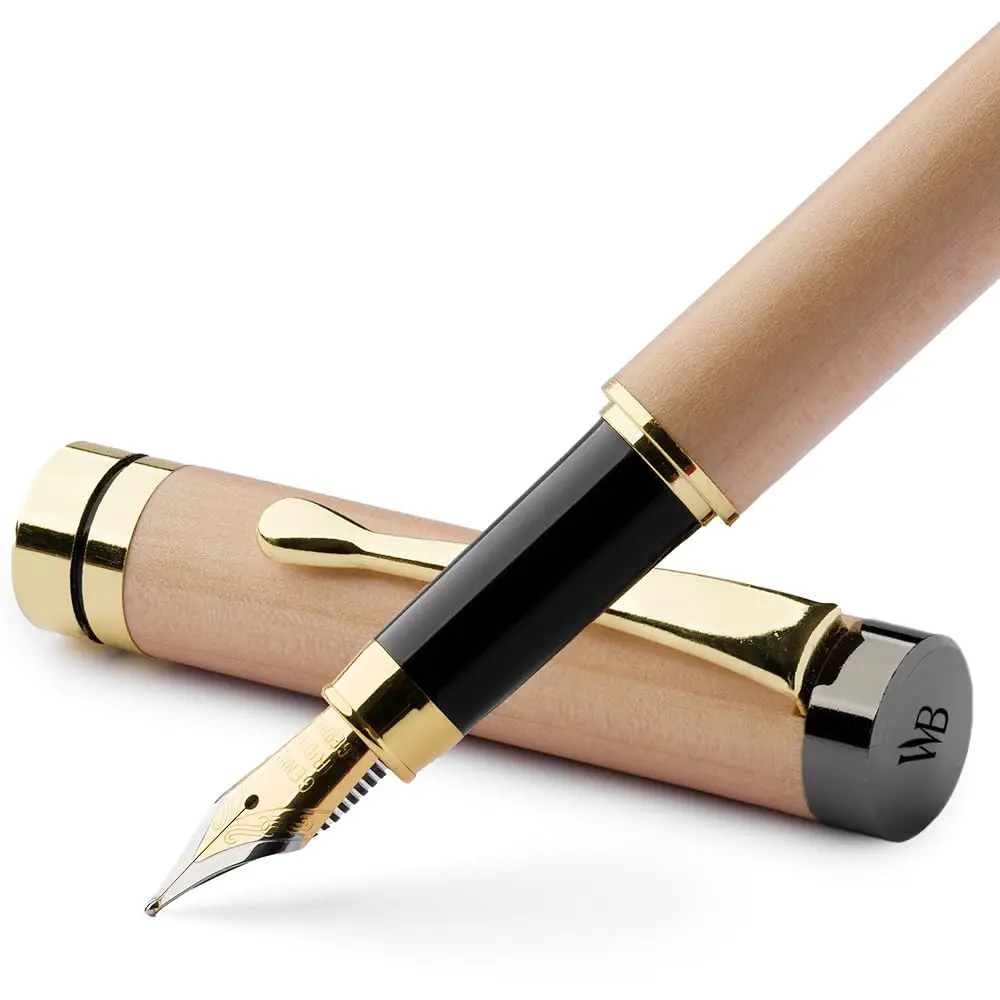 Wordsworth & Black Bamboo Wood Fountain Pen Set for Writing, Medium Nib, 14.1 cm (5.55 in) | Luxury Writing Instrument for Professionals - main product image