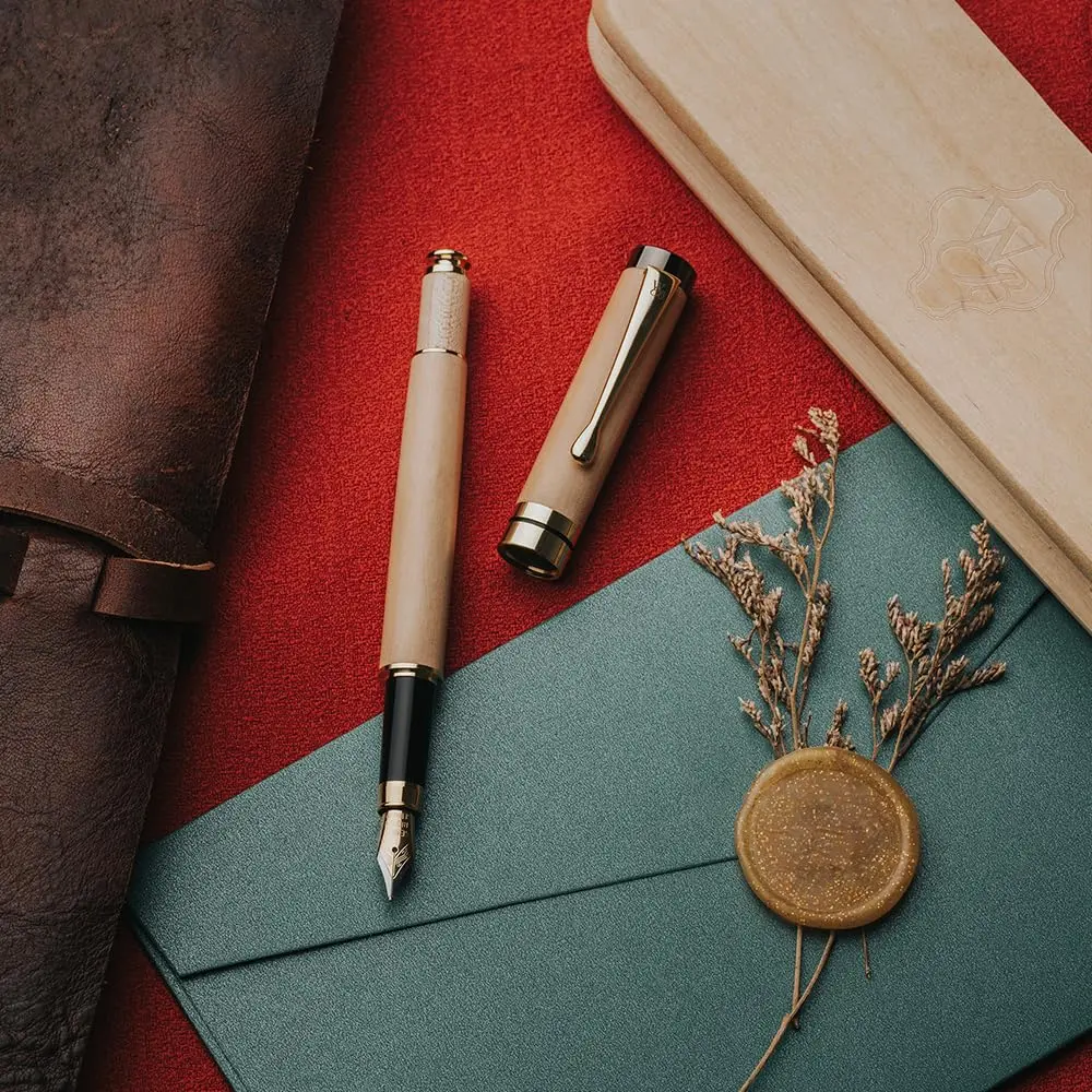 Wordsworth & Black Bamboo Wood Fountain Pen Set for Writing, Medium Nib, 14.1 cm (5.55 in) | Luxury Writing Instrument for Professionals - view 5