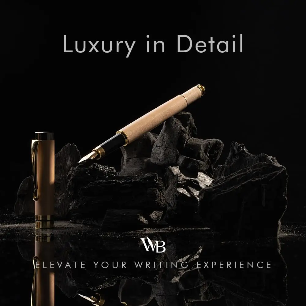 Wordsworth & Black Bamboo Wood Fountain Pen Set for Writing, Medium Nib, 14.1 cm (5.55 in) | Luxury Writing Instrument for Professionals - view 2