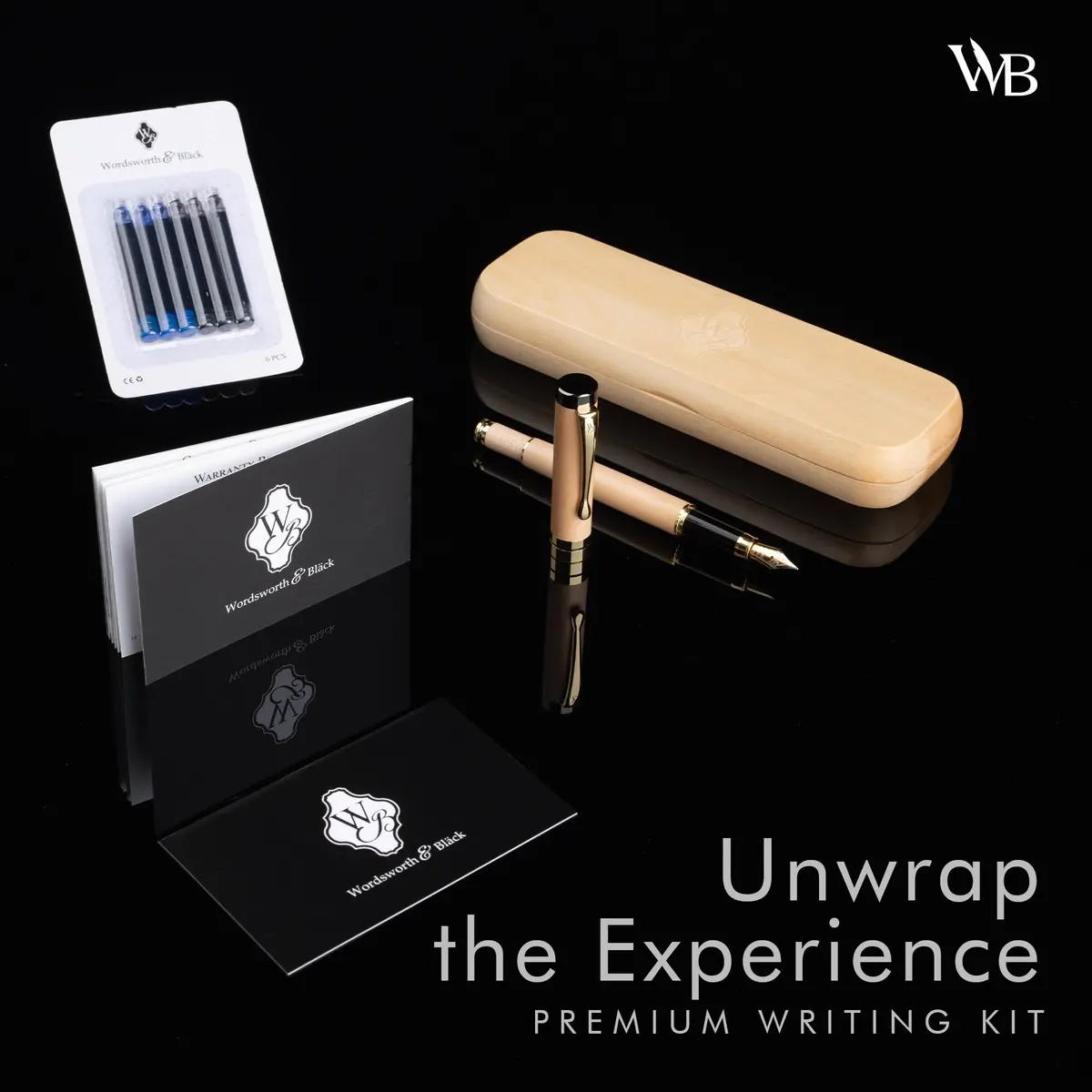 Wordsworth & Black Bamboo Wood Fountain Pen Set for Writing, Medium Nib, 14.1 cm (5.55 in) | Luxury Writing Instrument for Professionals - view 3