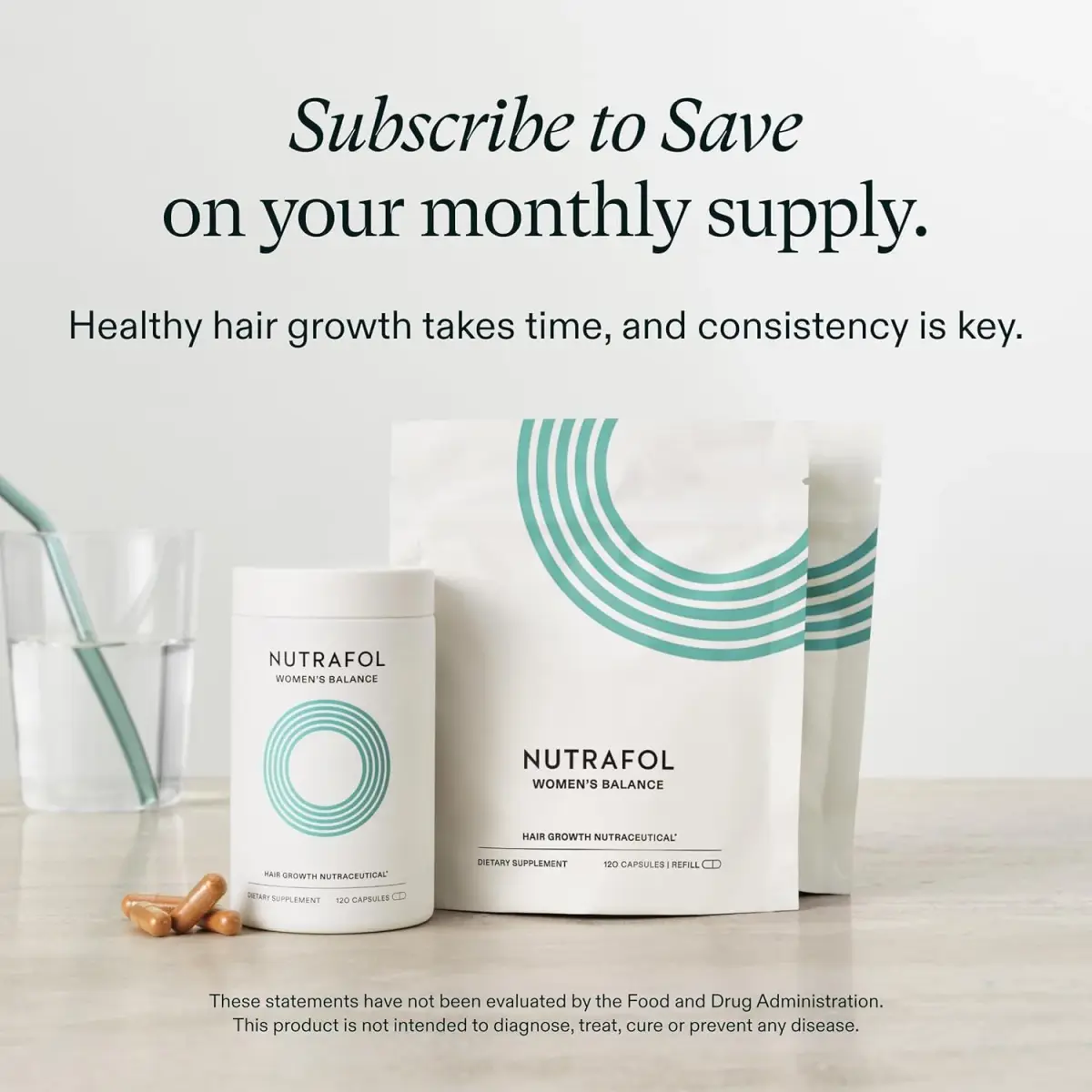 Nutrafol Women's Balance Hair Growth Supplements for Ages 45+, Clinically Tested for Thicker Hair & Scalp Coverage, 1 Month Supply - view 8