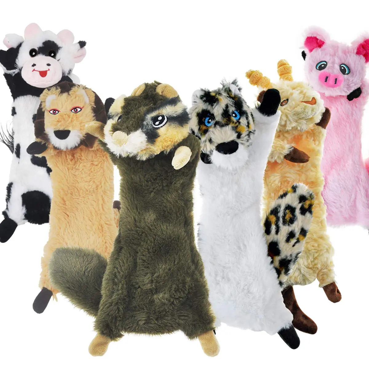 SHARLOVY Dog Squeaky Toy No Stuffing 6 Pack | Crinkle Plush Animal Toys for Puppies - main product image