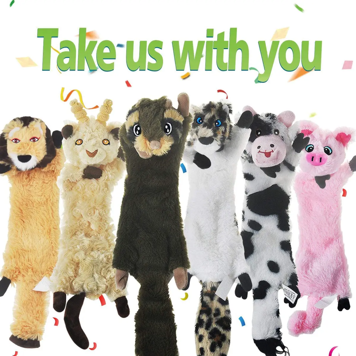 SHARLOVY Dog Squeaky Toy No Stuffing 6 Pack | Crinkle Plush Animal Toys for Puppies - view 7