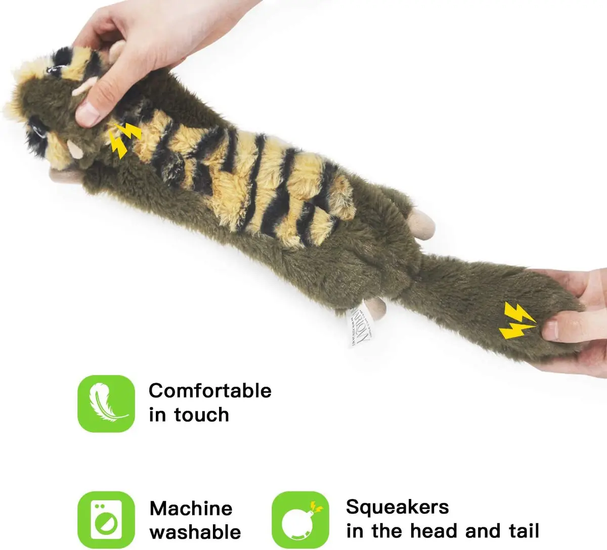 SHARLOVY Dog Squeaky Toy No Stuffing 6 Pack | Crinkle Plush Animal Toys for Puppies - view 2