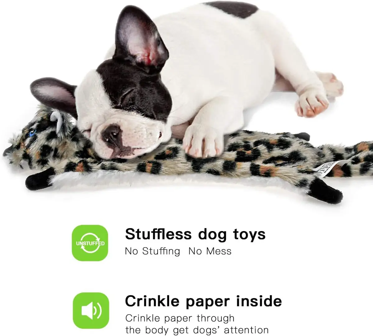 SHARLOVY Dog Squeaky Toy No Stuffing 6 Pack | Crinkle Plush Animal Toys for Puppies - view 3